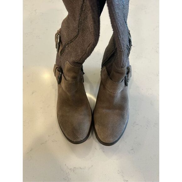Donald Pliner Dela riding boots gray taupe leather textured size 6 - Picture 5 of 12
